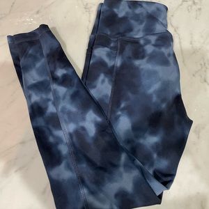 Blue tie dye leggings